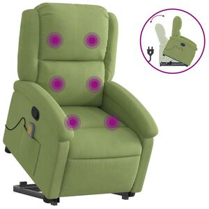 vidaXL Sill&oacute;n reclinable de masaje elevable terciopelo verde claro