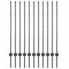 vidaXL Poste de cerca empotrado 11 uds. Gris 160 cm