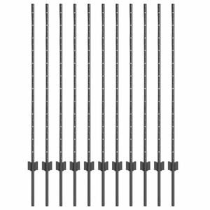 vidaXL Poste de cerca empotrado 11 uds. Gris 160 cm