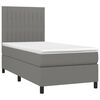 vidaXL Cama box spring colch&oacute;n y luces LED tela gris oscuro 90x200 cm
