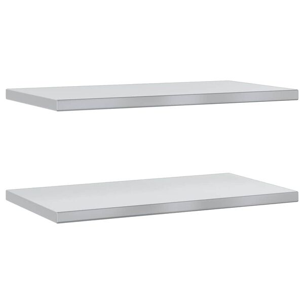 vidaXL Estantes de pared 2 uds acero inoxidable plateado 75x40 cm