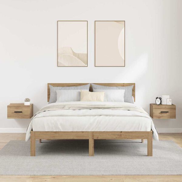 vidaXL Armario de Noche 2 pcs Roble artesanal 35 x 35 x 20 cm