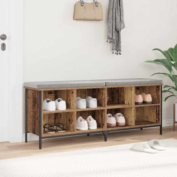 vidaXL Armario para Zapatos con estante Madera Vieja 131 x 35 x 50 cm