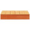 vidaXL Arenero con tapa madera maciza de pino marr&oacute;n 111x111x19,5 cm
