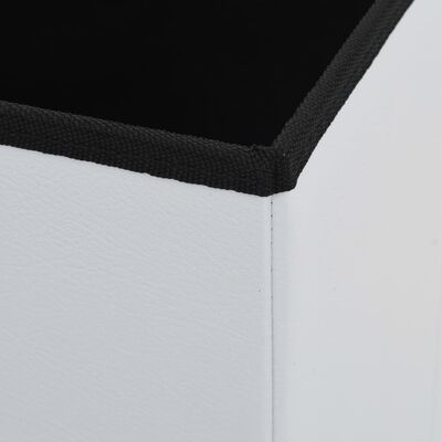 vidaXL Taburete con almacenaje plegable cuero sintético blanco