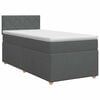 vidaXL Cama box spring con colch&oacute;n Gris oscuro 90 x 190 cm Tela