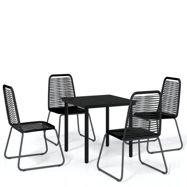 vidaXL Juego de comedor de jard&iacute;n 5 piezas negro