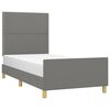 vidaXL Estructura de cama sin colch&oacute;n tela gris oscuro 90x190 cm