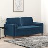 vidaXL Sof&aacute; 2 plazas almohadas y cojines terciopelo azul 140 cm