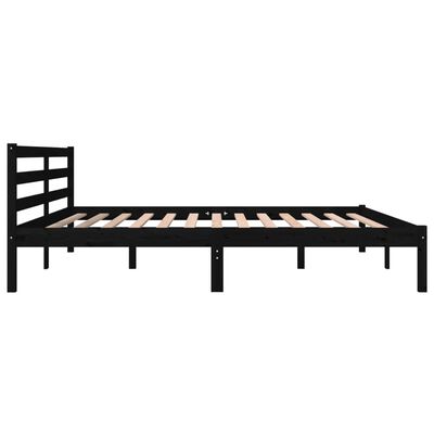 vidaXL Estructura de cama madera maciza de pino negro 180x200 cm