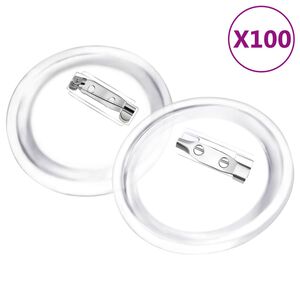 vidaXL Kit de chapas con alfiler 100 juegos acr&iacute;lico 58 mm