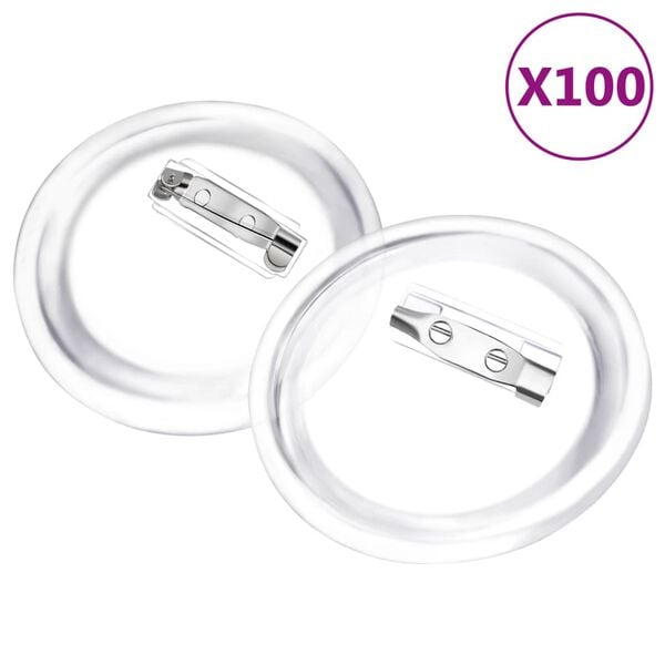 vidaXL Kit de chapas con alfiler 100 juegos acrílico 58 mm