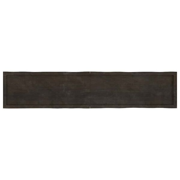 vidaXL Tablero mesa madera tratada borde vivo marrón 200x40x(2-4) cm