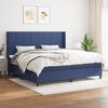 vidaXL Cama box spring con colch&oacute;n tela azul 200x200 cm