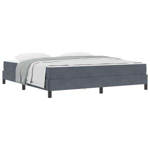 vidaXL Cama tipo Box Spring con colch&oacute;n Gris oscuro 180 x 210 cm tela