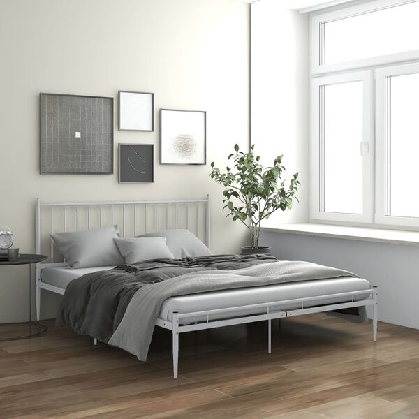 vidaXL Estructura de cama sin colch&oacute;n metal blanco 200x200 cm