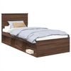 vidaXL Estructura de cama con cabecera Roble Marr&oacute;n 75 x 190 cm