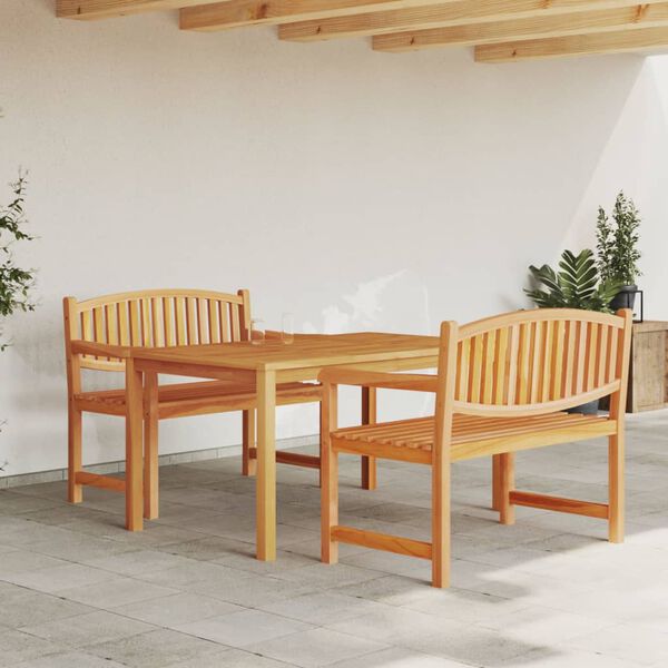 vidaXL Juego de comedor para jard&iacute;n 3 pzas madera maciza de teca