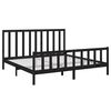 vidaXL Estructura de cama madera maciza Super King negra 180x200 cm