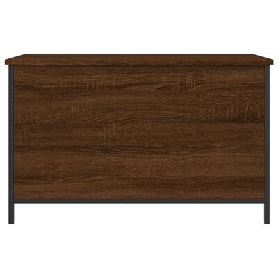 vidaXL Banco almacenaje madera ingeniería marrón roble 80x42,5x50 cm