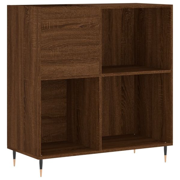 vidaXL Mueble discos madera contrachapada roble marr&oacute;n 84,5x38x89 cm