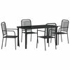 vidaXL Conjunto de Comedor de Jard&iacute;n 5 uds. Negro