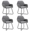 vidaXL Sillas de comedor giratorias 4 unidades tela gris oscuro