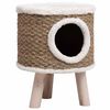 vidaXL Casa para gatos con patas de madera 41 cm hierba marina
