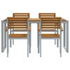 vidaXL Conjunto de Comedor de Jard&iacute;n 5 pcs Gris