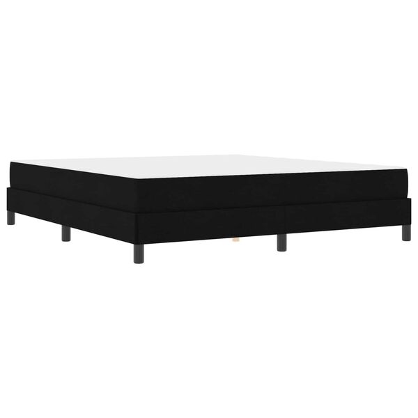 vidaXL Cama tipo Box Spring con colch&oacute;n Negro 180 x 200 cm tela