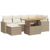 vidaXL Set sof&aacute;s de jard&iacute;n 7 piezas y cojines rat&aacute;n sint&eacute;tico beige