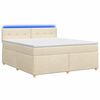 vidaXL Cama box spring con colch&oacute;n Crema 180 x 200 cm Tela