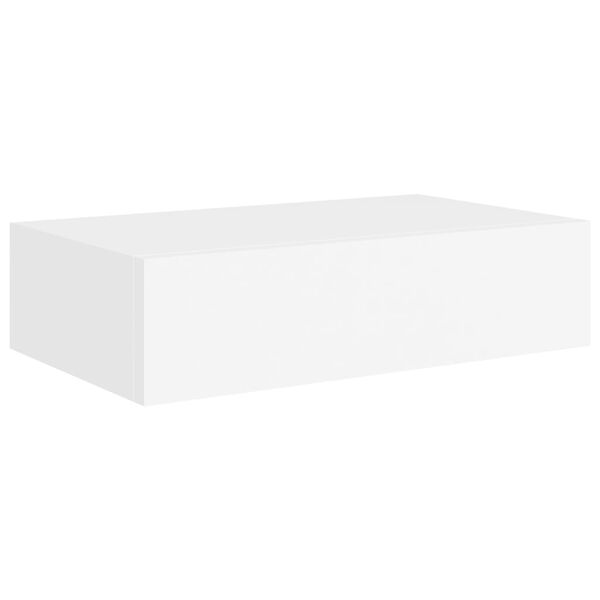 vidaXL Estante con cajón de pared MDF blanco 40x23,5x10 cm