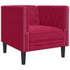 vidaXL Sill&oacute;n Chesterfield de terciopelo artificial rojo tinto