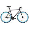 vidaXL Bicicleta de pi&ntilde;&oacute;n fijo negro y azul 700c 55 cm