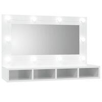 vidaXL Mueble con espejo y LED blanco brillante 90x31,5x62 cm