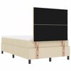 vidaXL Cama tipo Box Spring con colch&oacute;n Crema 120 x 190 cm tela