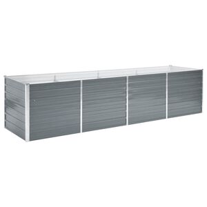 vidaXL Arriate de jard&iacute;n de acero galvanizado gris 320x80x77 cm