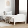 vidaXL Estructura de cama sin colch&oacute;n madera maciza blanca 90x190 cm