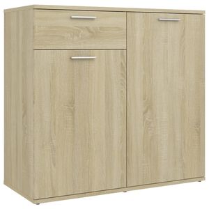 vidaXL Aparador de madera contrachapada color roble Sonoma 80x36x75 cm