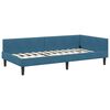 vidaXL Estructura de Cama Esquina con Colch&oacute;n 2 pcs Azul Terciopelo