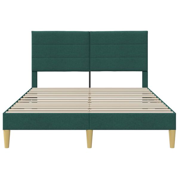 vidaXL Estructura de cama con cabecera Verde oscuro 120 x 190 cm tela
