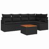 vidaXL Conjunto de sof&aacute;s de jard&iacute;n 6 uds. Negro rat&aacute;n sint&eacute;tico