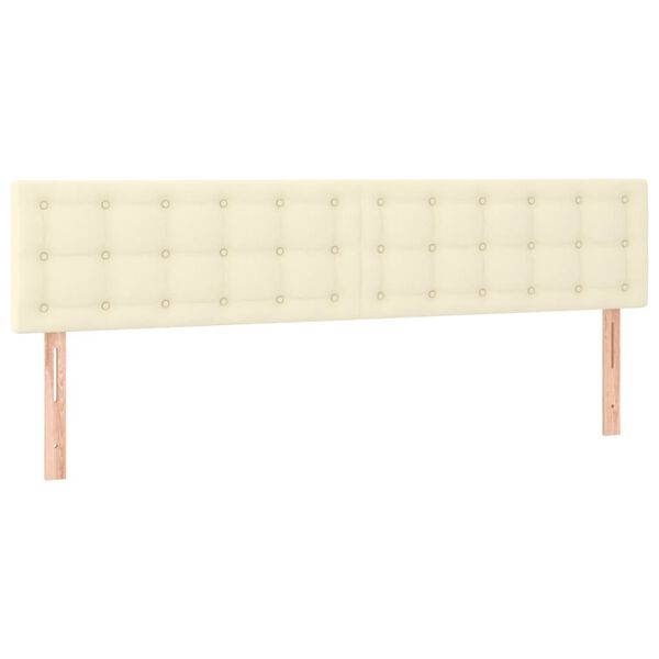 vidaXL Cabeceros cuero sint&eacute;tico Crema 180x5x78/88 cm