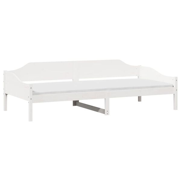 vidaXL Estructura de cama sin colch&oacute;n madera maciza blanca 90x190 cm