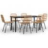 vidaXL Juego de comedor de jard&iacute;n 7 piezas rat&aacute;n sint&eacute;tico