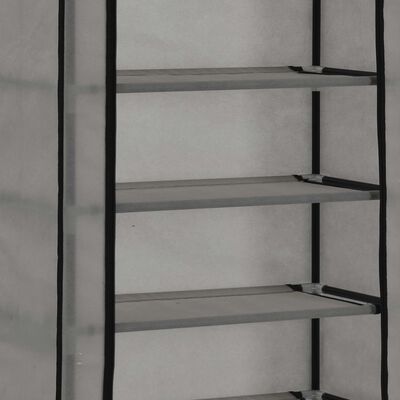 vidaXL Mueble zapatero de tela con funda gris 57x29x162 cm
