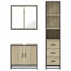 vidaXL Set de muebles de baño 3 pzas madera contrachapada roble Sonoma