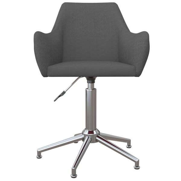 vidaXL Silla de comedor giratoria tela gris oscuro