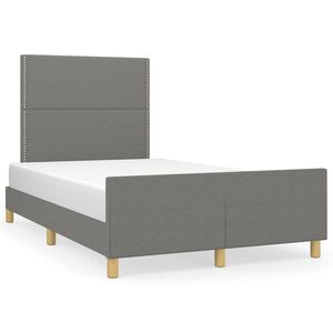 vidaXL Estructura de cama sin colch&oacute;n tela gris oscuro 120x200 cm
